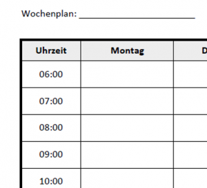 To-Do-Liste für die Woche